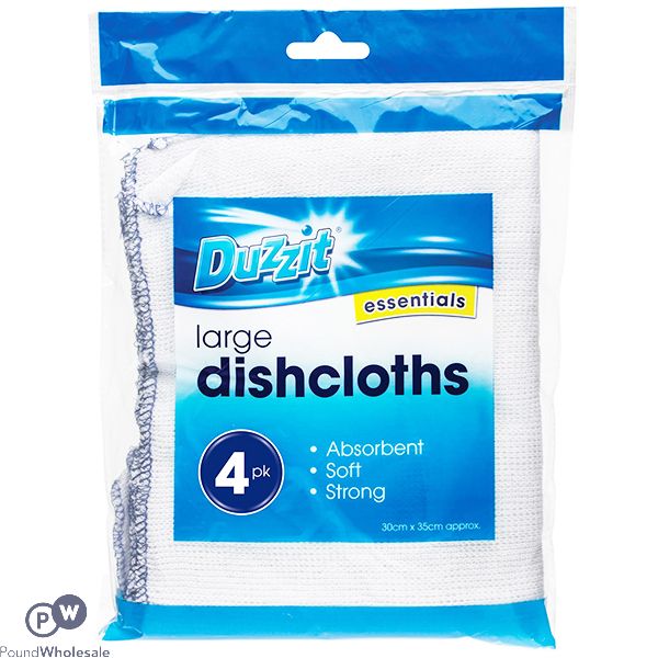 Duzzit Large Dishcloths 30cm X 35cm 4 Pack