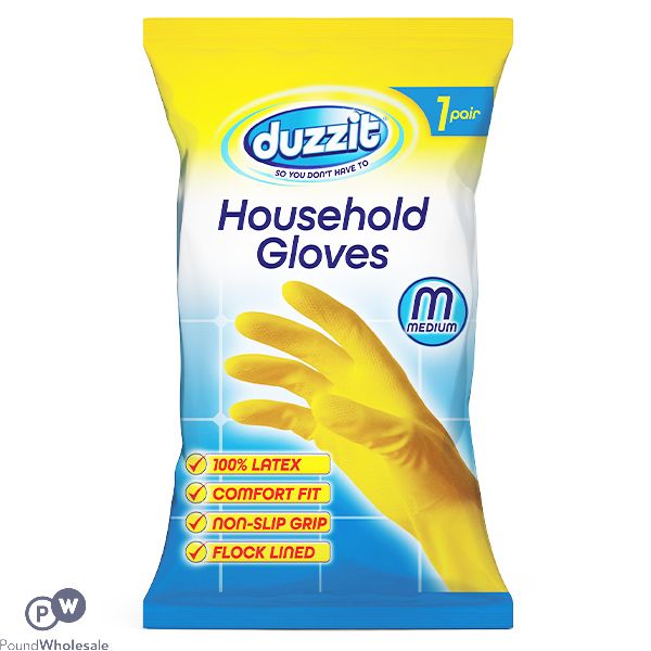 Duzzit Latex Household Gloves Medium