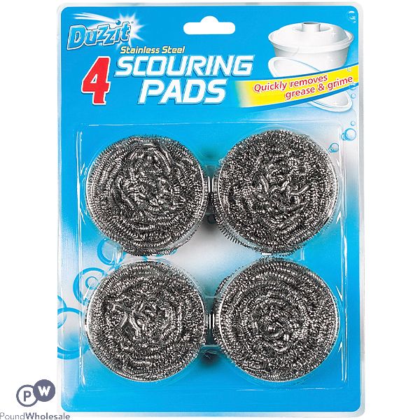 Duzzit Stainless Steel Scouring Pads 4 Pack