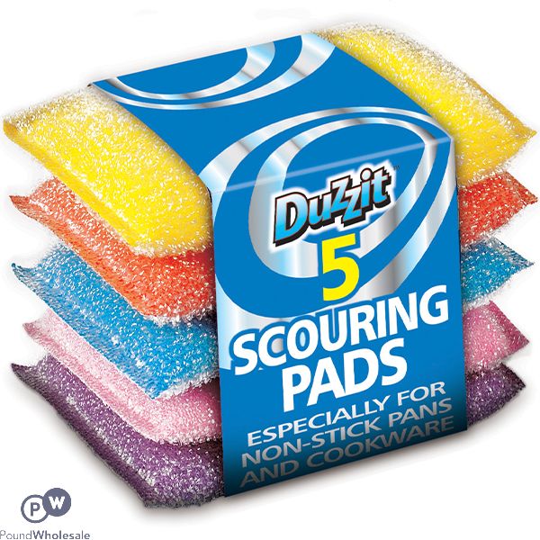 Duzzit Assorted Colour Scouring Pads 5 Pack