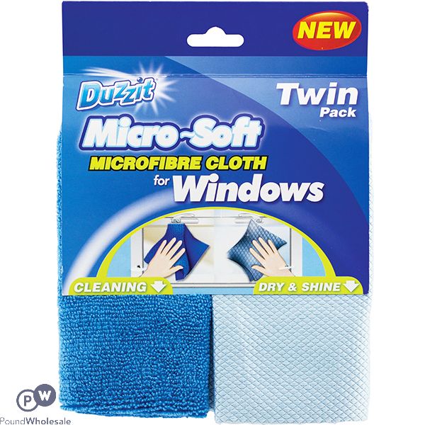 Duzzit Micro-soft Window Microfibre Cloth Set 2pc