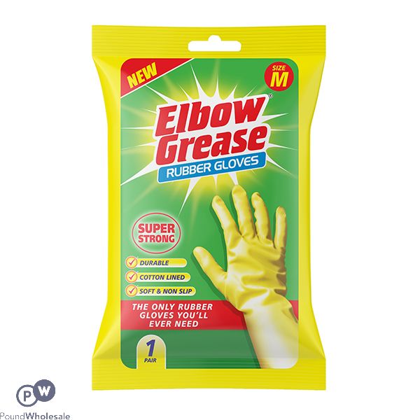Elbow Grease Super Strong Rubber Gloves Medium CDU