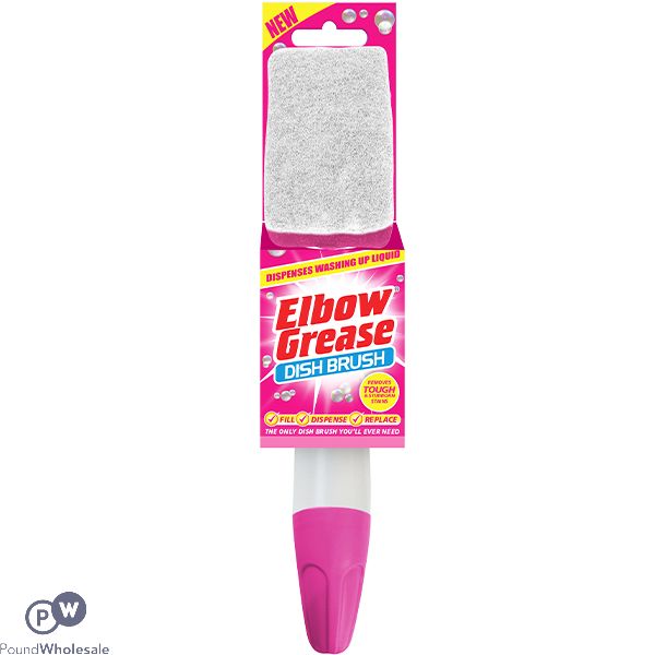 Elbow Grease Dispensing Pink Dish Brush
