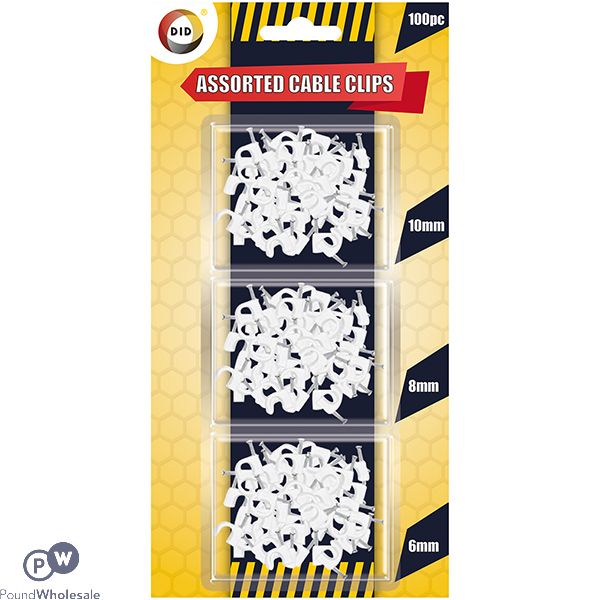 DID Assorted Cable Clips 100pc