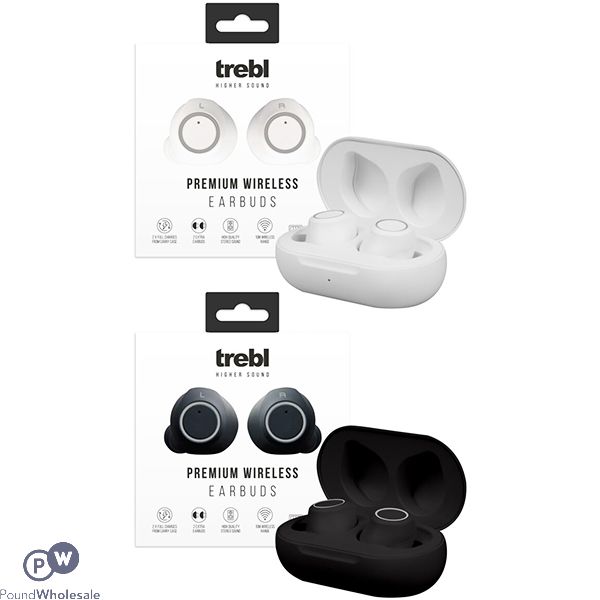 Trebl Premium Wireless Bluetooth Earbuds Assorted Colours