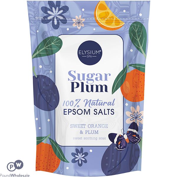 Elysium Spa 100% Natural Sugar Plum Epsom Bath Salts 450g