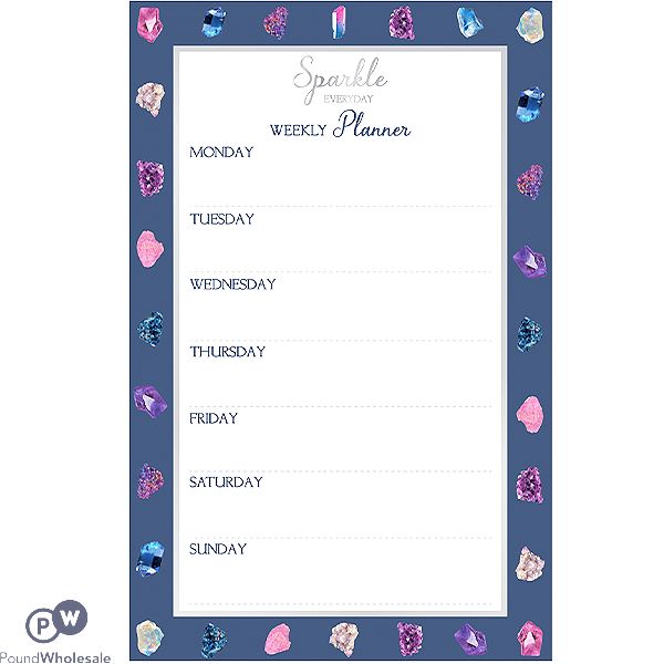 Sparkle Gem Stone 52 Sheet Weekly Planner 22cm X 17cm