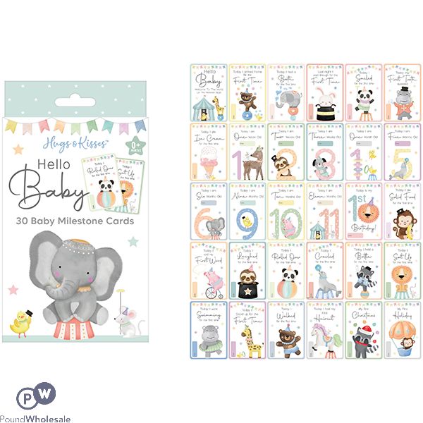 Hugs & Kisses Baby Memorable Moments Cards 30 Pack