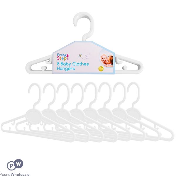 First Steps White Baby Clothes Hangers 8pk