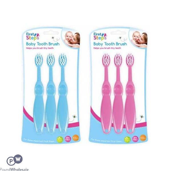 First Steps Baby Tooth Brush Set 3 Pack