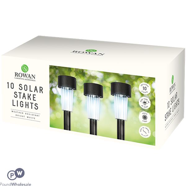 Rowan Solar Black Stake Bright White 10 Pack