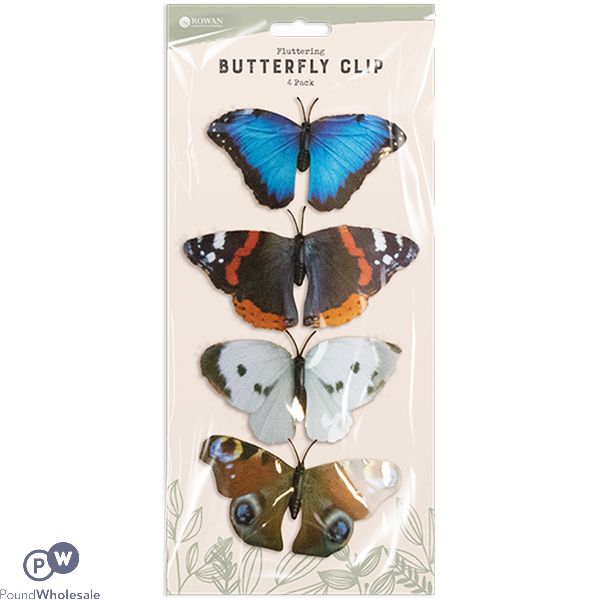 Rowan Fluttering Garden Butterfly Clip 4 Pack