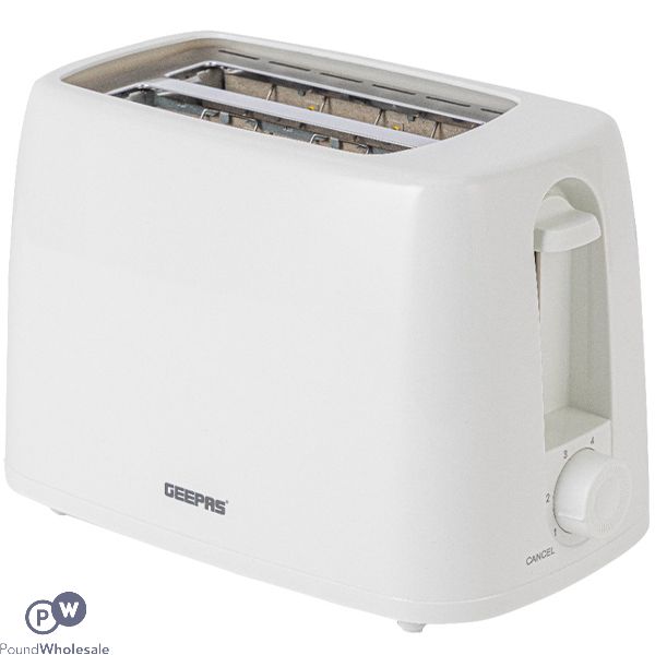 Geepas White 2 Slice 6-level Toaster