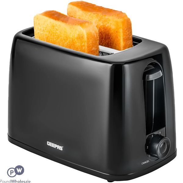 Geepas Black 2-slice 6 Level Bread Toaster 650w