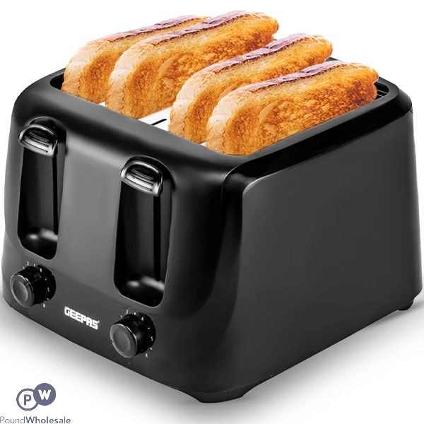 Geepas Black 4-slice 6 Level Bread Toaster 1400w