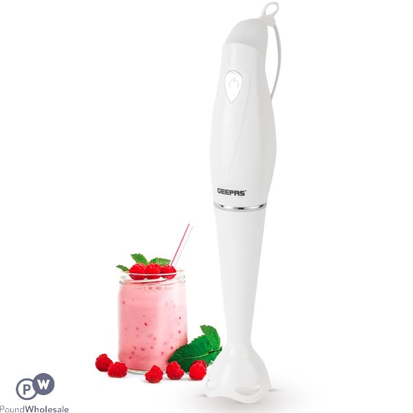 Geepas White Immersion Blender & Hand Mixer 180W