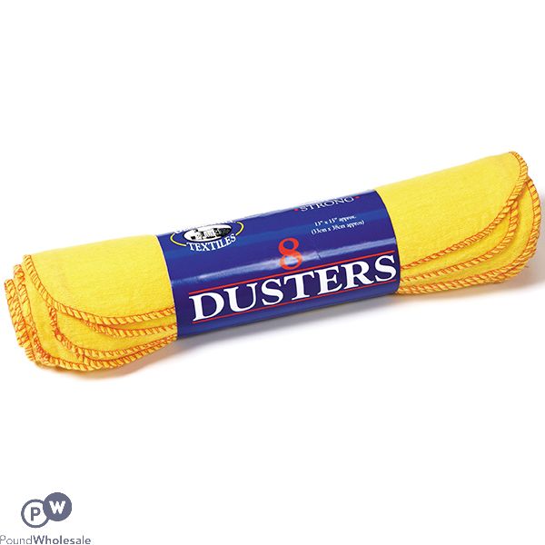 Globe Mill Textiles Extra Strong Dusters 8 Pack 33cm X 38cm