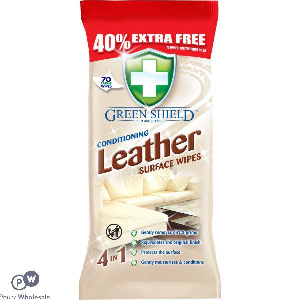 Greenshield Leather Wipes 70 Sheets