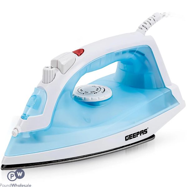 Geepas Blue Non-Stick Adjustable Temperature Steam Iron 1800W