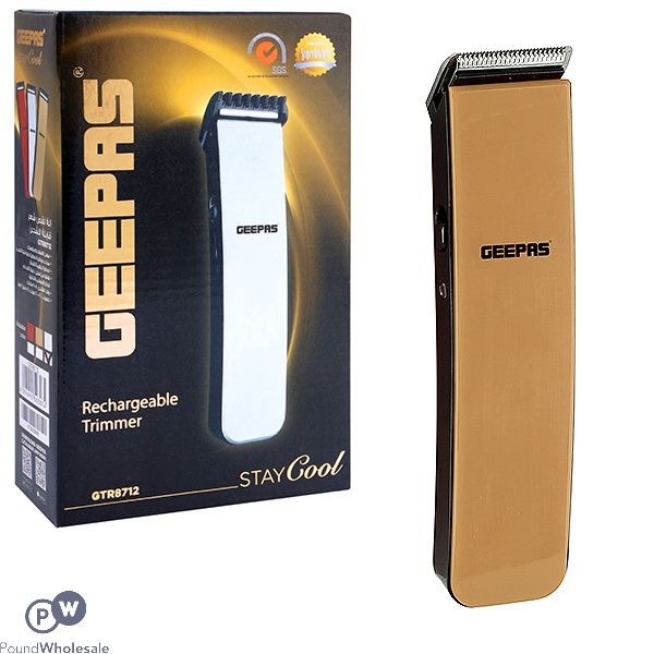 Geepas 2-in-1 Rechargeable Gold Beard Trimmer & Hair Clipper