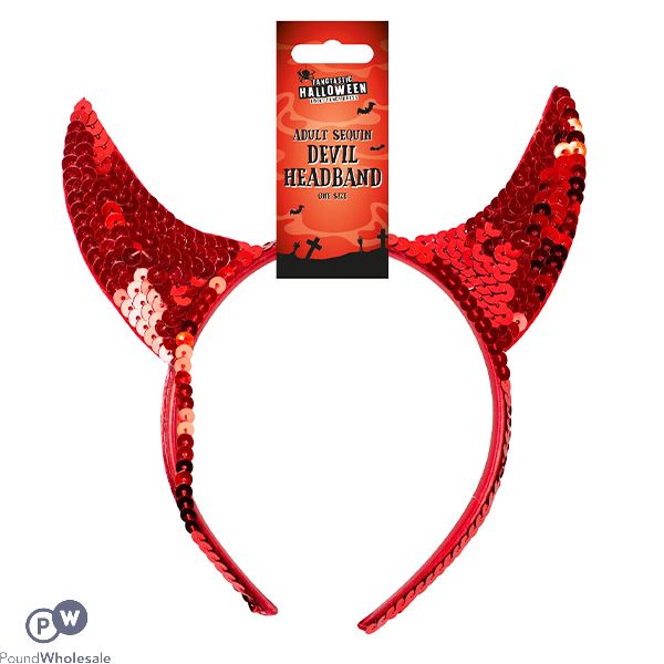 Halloween Adult Sequin Devil Headband