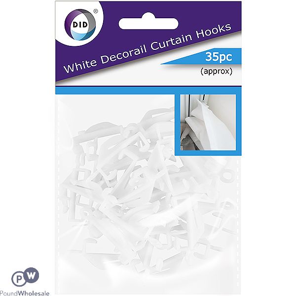 Did White Decorail Curtain Hooks 35 Pack
