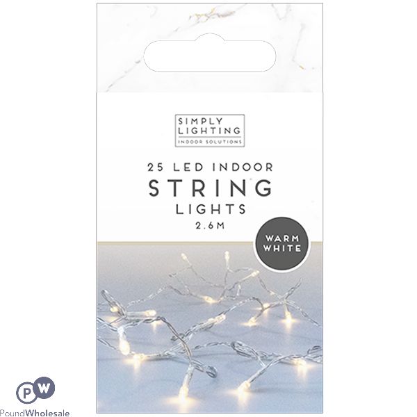 Simply Lighting 25 LED Warm White Indoor String Lights 2.6m