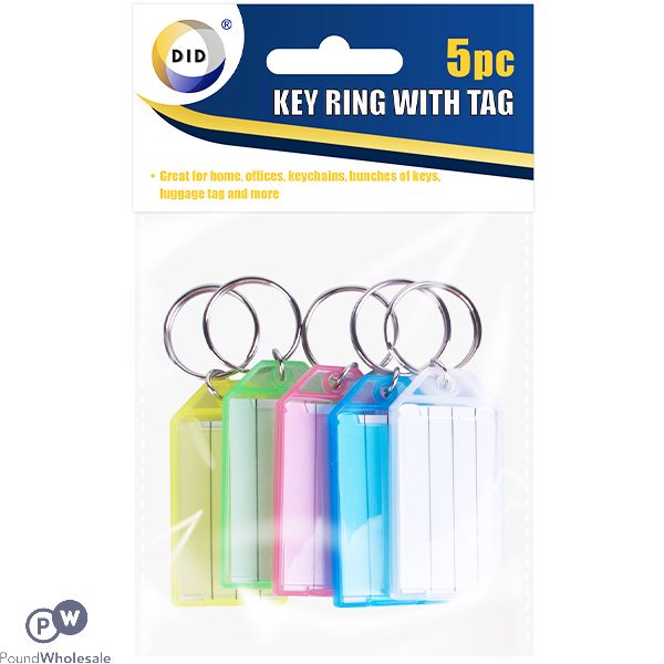 DID Key Chain With Tag Assorted Colours 5pc