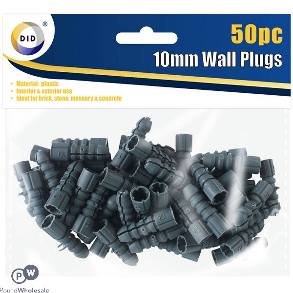 DID Wall Plugs 10mm 50 Pack