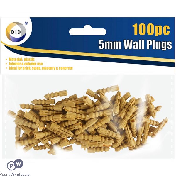 DID Wall Plugs 5mm 100 Pack