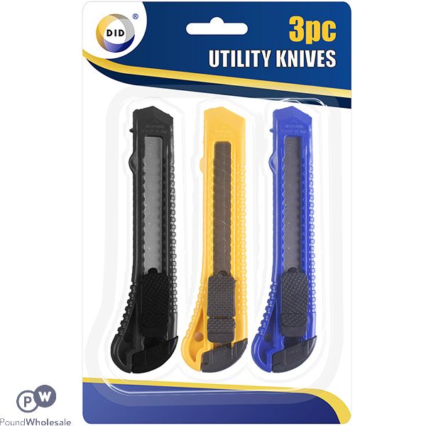 DID Retractable Utility Knives 3 Pack