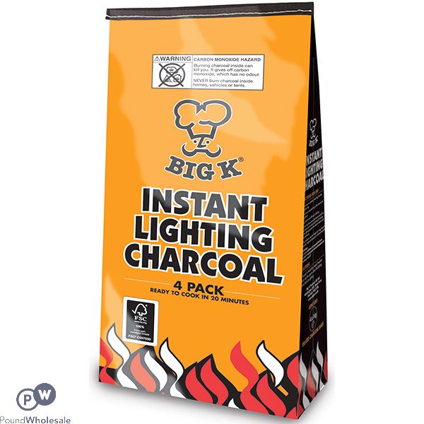 Big K Instant Lighting Charcoal 4 Pack X 1kg