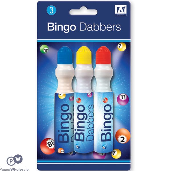 Bingo Dabbers Assorted Colours 3 Pack