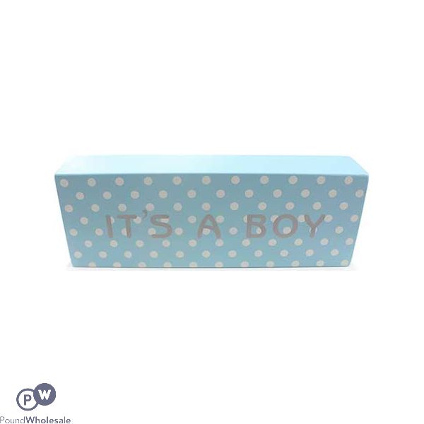 It's A Boy' Blue With Dots Plaque 20cm