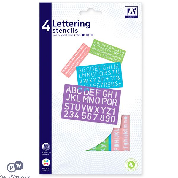 Lettering Stencils Assorted 4 Pack