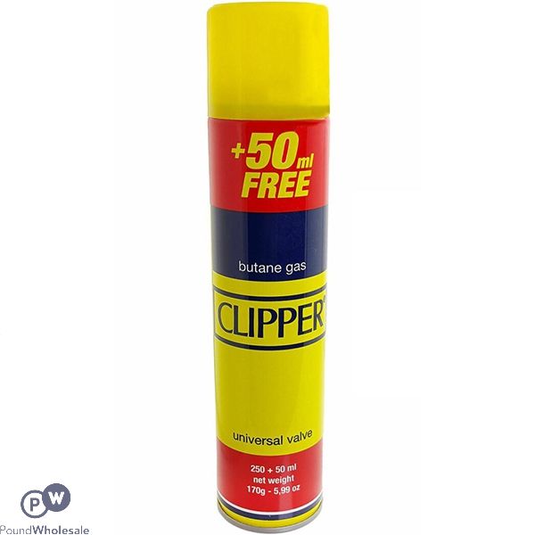 Clipper Universal Valve Butane Gas Refill 300ml