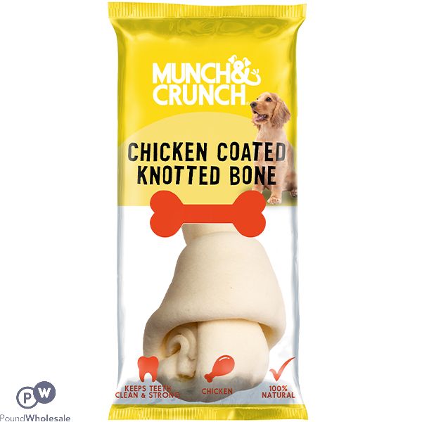 Munch & Crunch Chicken-coated Knotted Dog Bone