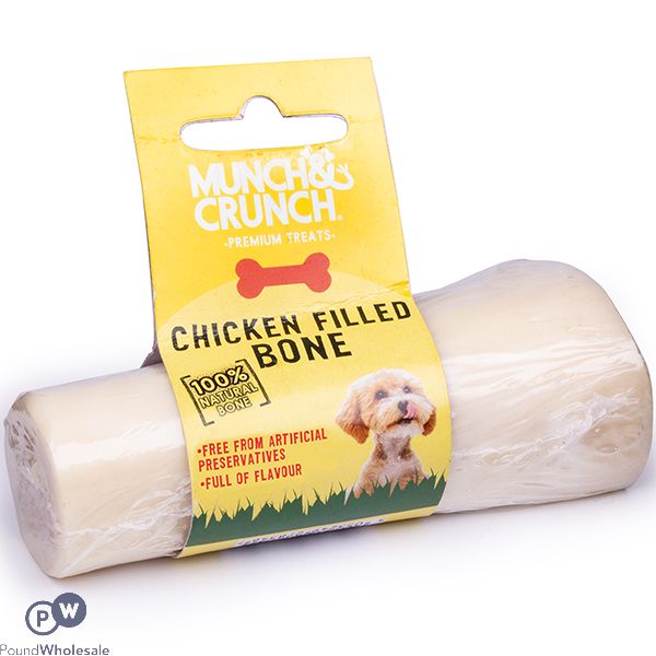 Munch & Crunch Chicken-filled Dog Bone 4"