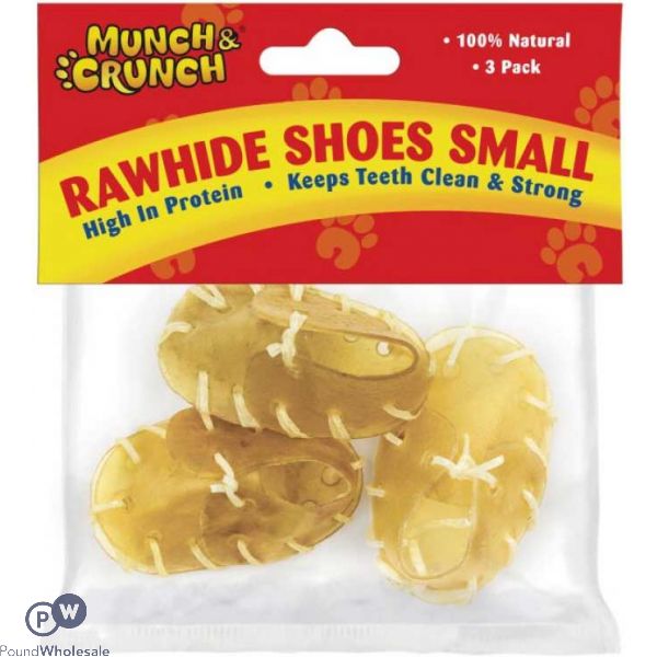 Munch & Crunch Rawhide Mini Shoes Small 3 Pack