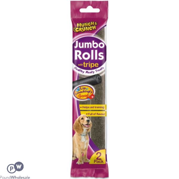 Munch & Crunch Jumbo Rolls With Tripe Dog Treats 2 Pack