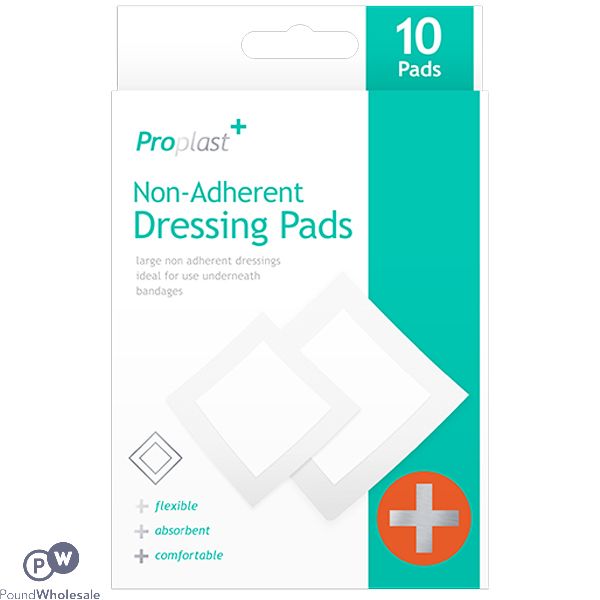 Proplast Assorted Size Non-Adherent Dressing Pads 10 Pack