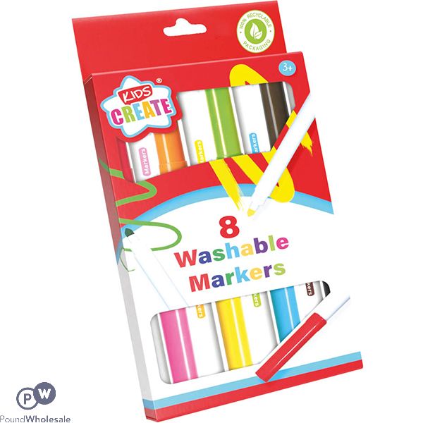 Kids Create 8 Washable Colouring Markers