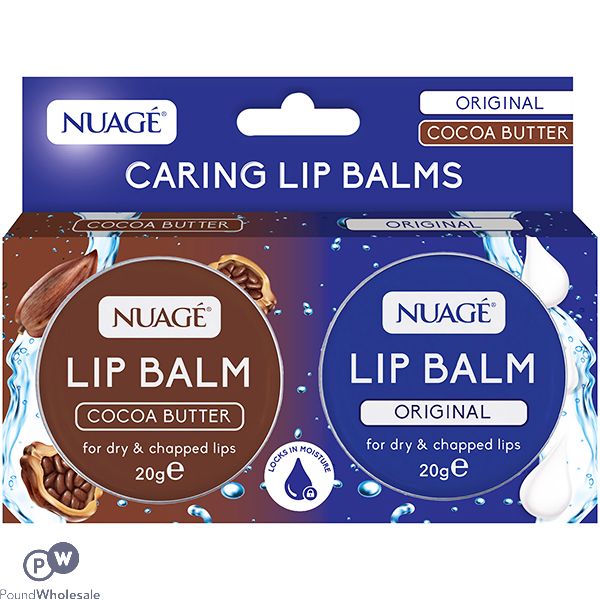 Nuage Original & Cocoa Butter Caring Lip Balms 20g 2 Pack