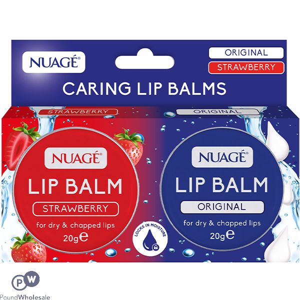 Nuage Original & Strawberry Caring Lip Balms 20g 2 Pack