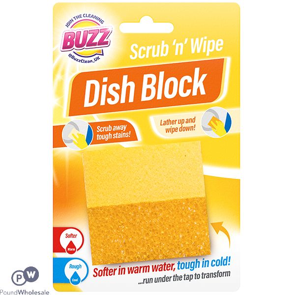 Buzz Yellow Scrub 'N' Wipe Dish Block