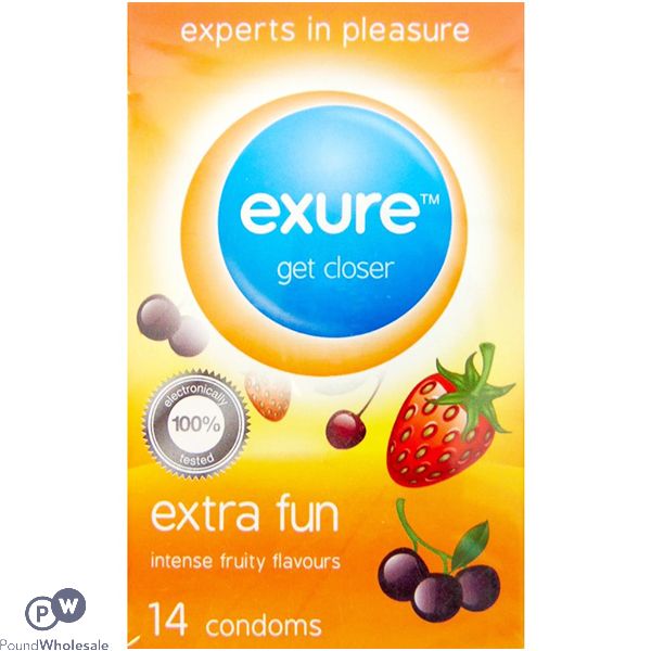 Exure Extra Fun Fruity Flavoured Condoms 14 Pack