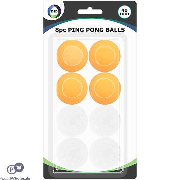 DID 40mm Ping Pong Balls Assorted Colours