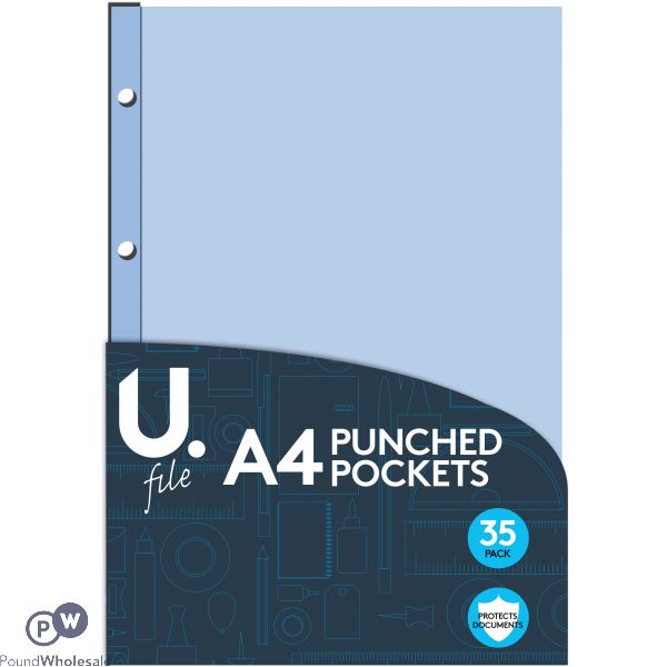 U. A4 Punch Pockets 35 Pack