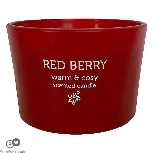 Pan Aroma Red Berry Coloured Jar Candle 85g