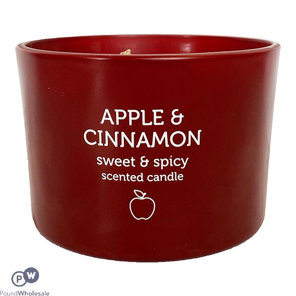 Pan Aroma Apple & Cinnamon Coloured Jar Candle 85g